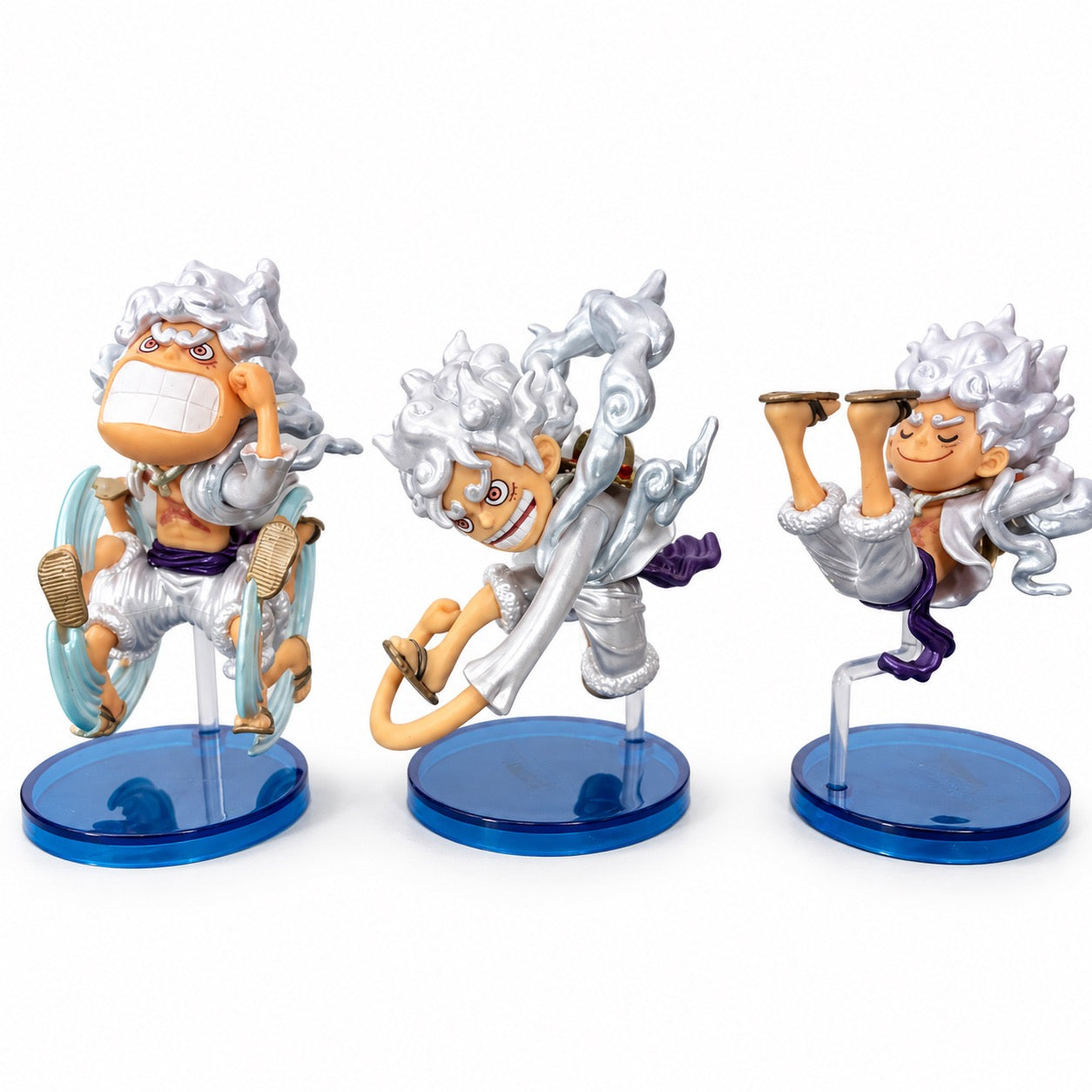 Banpresto One Piece WCF Monkey D. Luffy Gear 5 Metallic Color – Set of 3 Figures