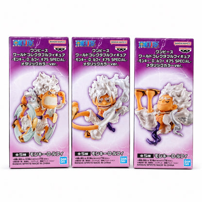 Banpresto One Piece WCF Monkey D. Luffy Gear 5 Metallic Color – Set of 3 Figures